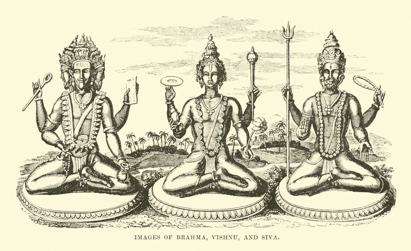 シヴァ ビシュヌ ブラフマー ビンテージポスター 額縁付 シヴァ