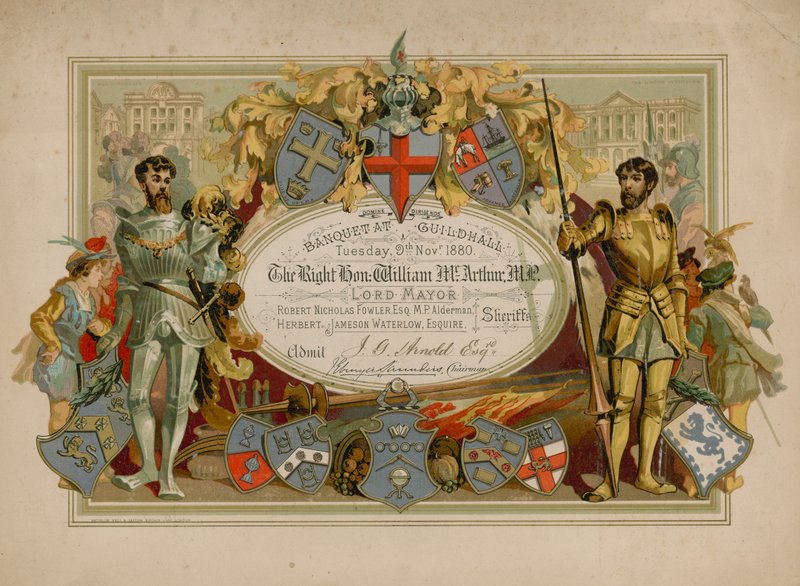 1880年11月9日、ロンドンのギルドホールでの宴会への招待 作： 英語学校