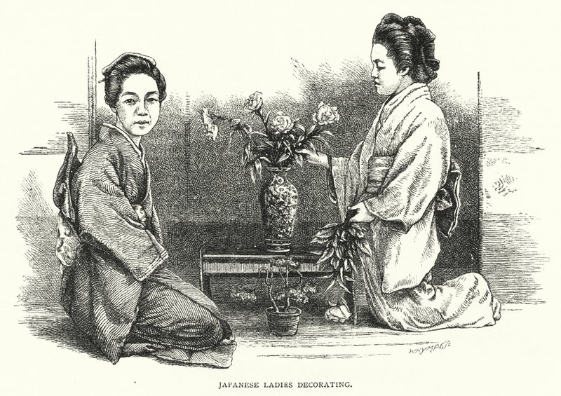 日本の女性の装飾（彫刻 作： 英語学校