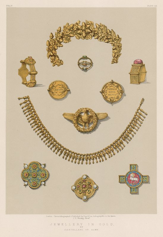 ローマのカステラーニによる金のジュエリー 作： 英語学校
