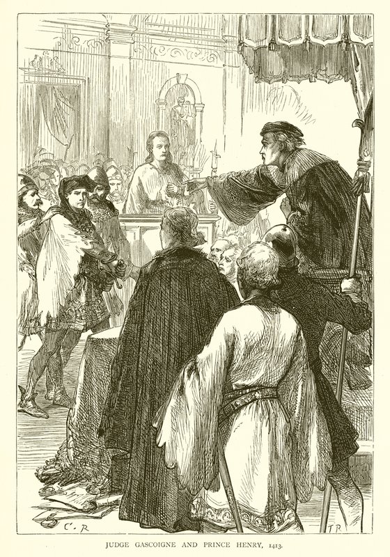 ガスコイン裁判官とヘンリー王子、1413年 作： 英語学校