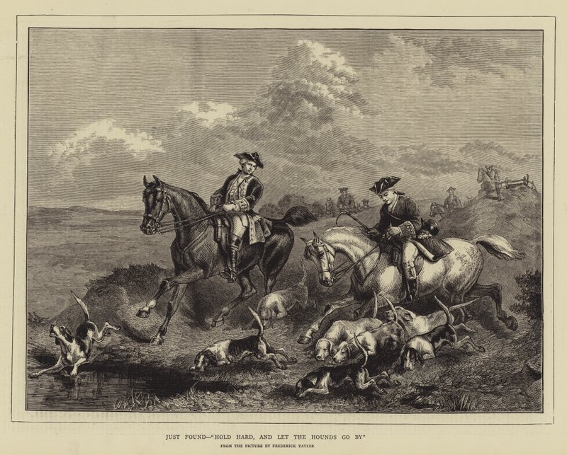 Just Found, "Hold Hard, and let the Hounds go by" (Engraving) 作： 英語学校