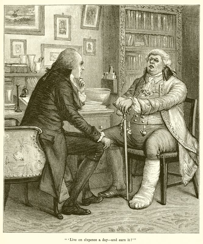 1日6ペンスに住んで、それを獲得しましょう！ 作： 英語学校