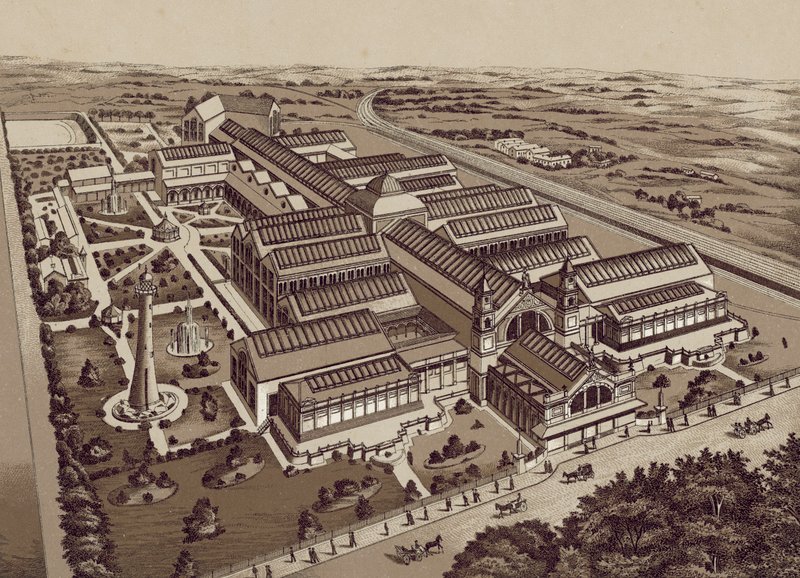 リバプール1886年の荷船展（リトグラフ） 作： 英語学校