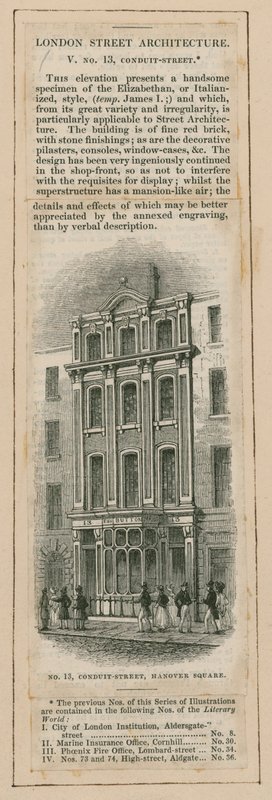 London Street Architecture：13 Conduit Street、London 作： 英語学校