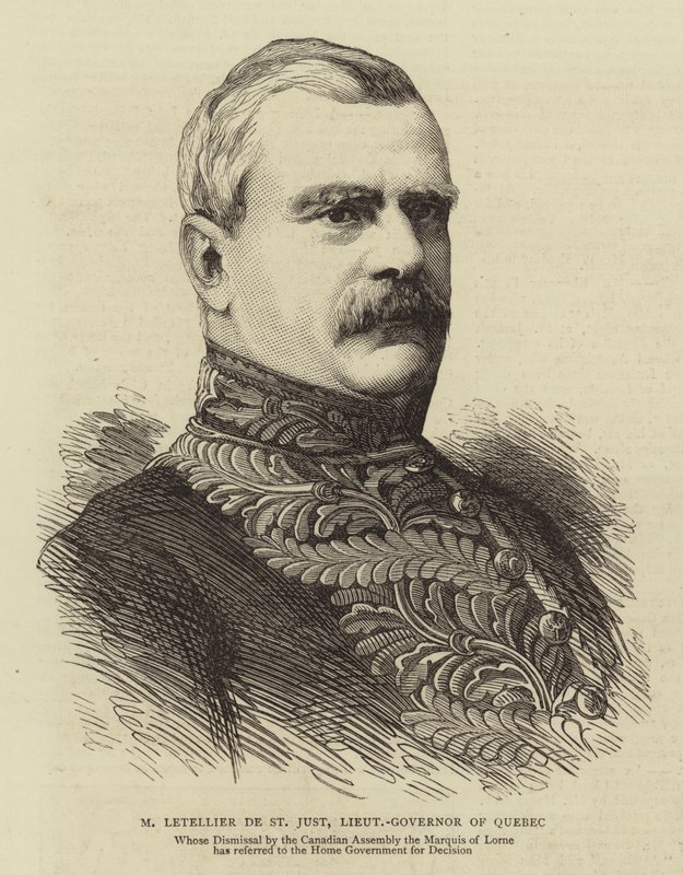 M Letellier de St Just, Lieutenant-Governor of Quebec (e.g. engraving) 作： 英語学校