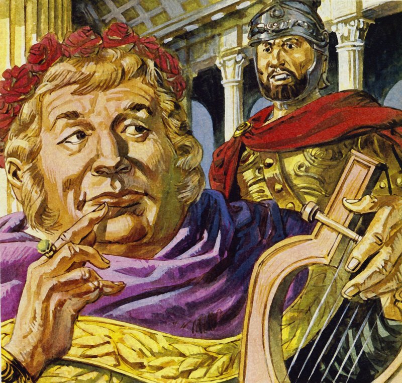 狂った皇帝ネロはティゲリヌスにローマに火をつけるように頼んだ 作： 英語学校