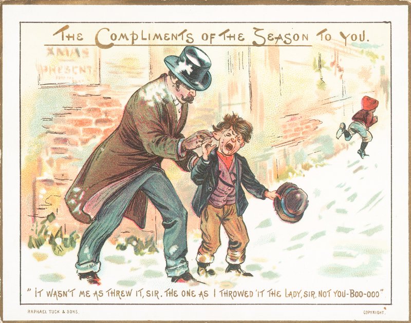 男クリッピング男の子の耳、クリスマスカード 作： 英語学校