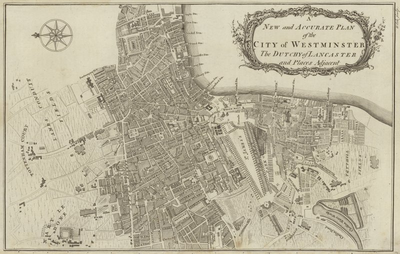 ウェストミンスター市とロンドンのランカスター公国の地図 作： 英語学校