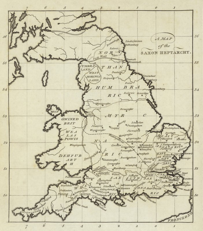 ザクセンヘプタキーの地図 作： 英語学校