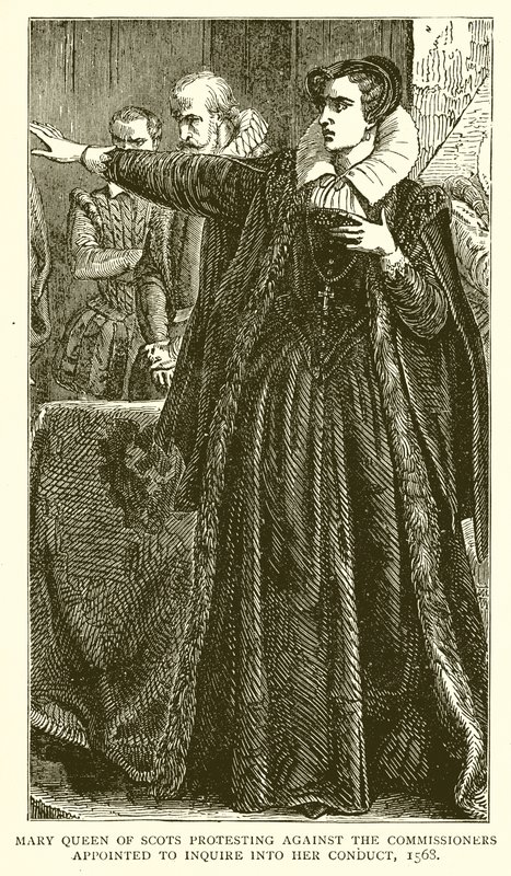 スコットランドのメアリー女王、1568年に彼女の行動を調査するよう任命された委員会に抗議 作： 英語学校