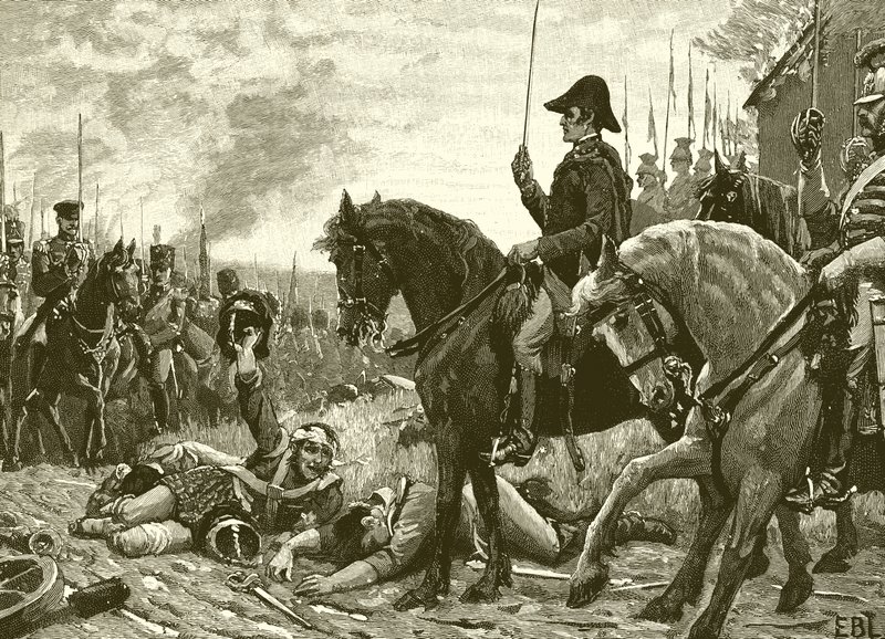 ウォータールーの戦い後のウェリントンとブルーチャーの出会い 作： 英語学校