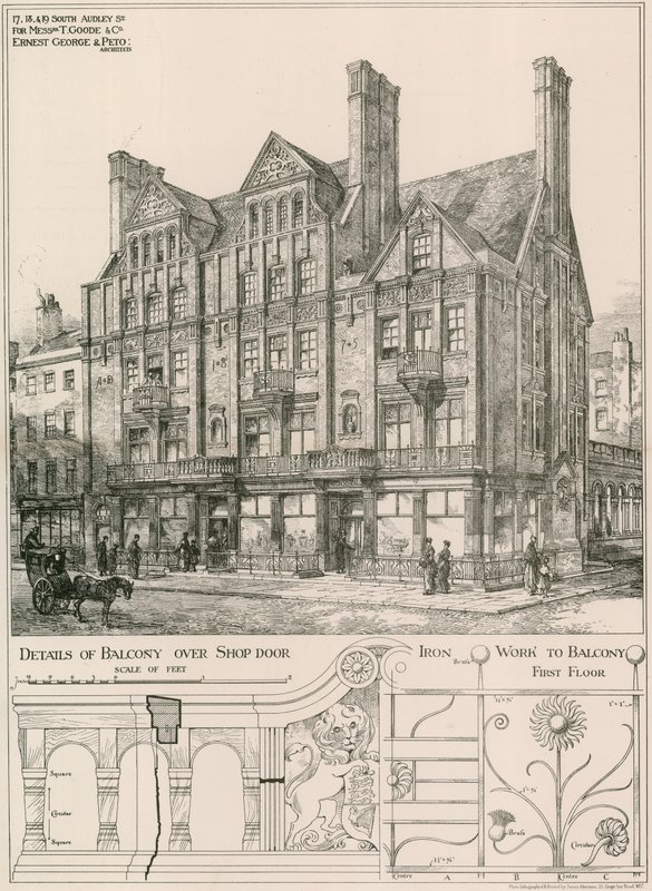 Messrs T Goode＆Co.、17、18、19 South Audley Street、ロンドン 作： 英語学校