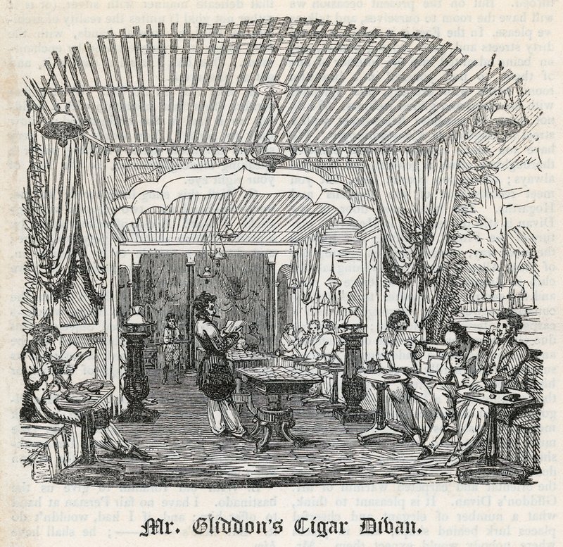 Mr Gliddons Cigar Divan、キングストリート、コヴェントガーデン 作： 英語学校