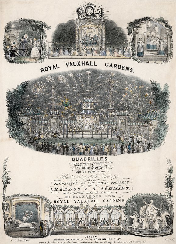 Charles FA SchmidtによるRoyal Vauxhall Gardens Quadrillesの楽譜 作： 英語学校