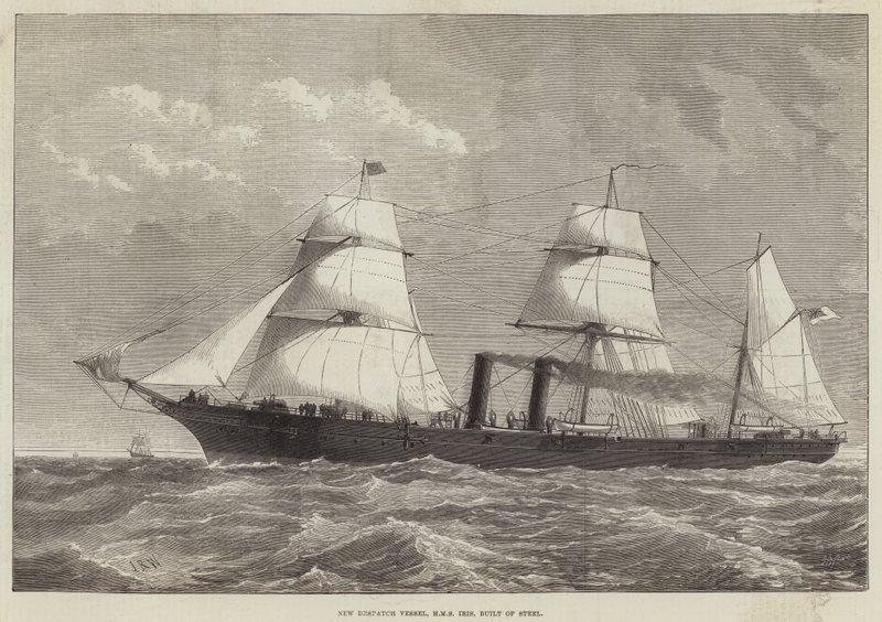 鋼製の新しい発送船HMSアイリス 作： 英語学校