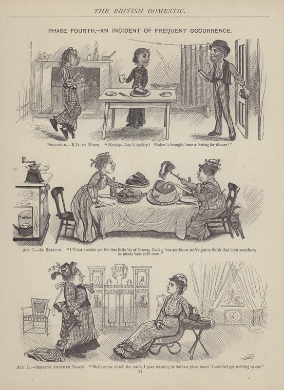 The British Working Man or One Who Does Not Believe In Him（イギリスの労働者、または彼を信じない人）』のページ（彫刻）。 作： 英語学校