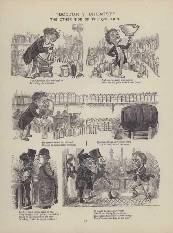 The British Working Man or One Who Does Not Believe In Him（イギリスの労働者、または彼を信じない人）』のページ（彫刻）。 作： 英語学校