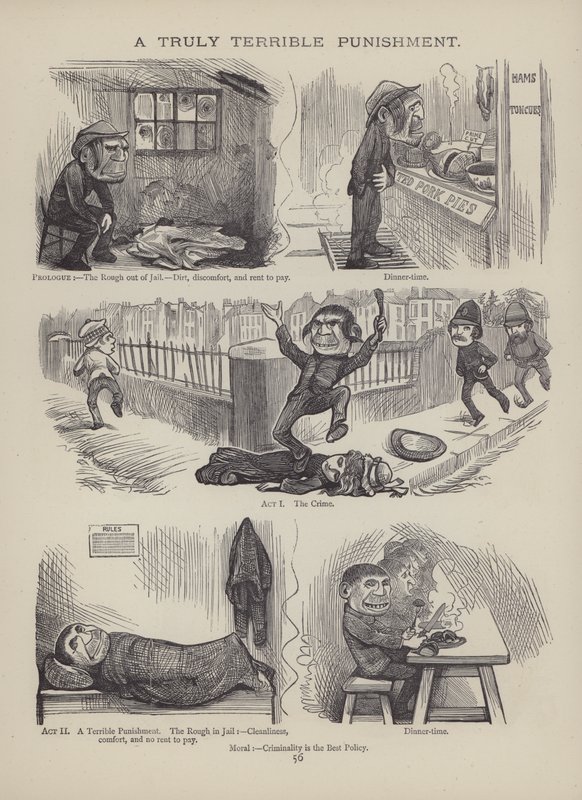 The British Working Man or One Who Does Not Believe In Him（イギリスの労働者、または彼を信じない人）』のページ（彫刻）。 作： 英語学校