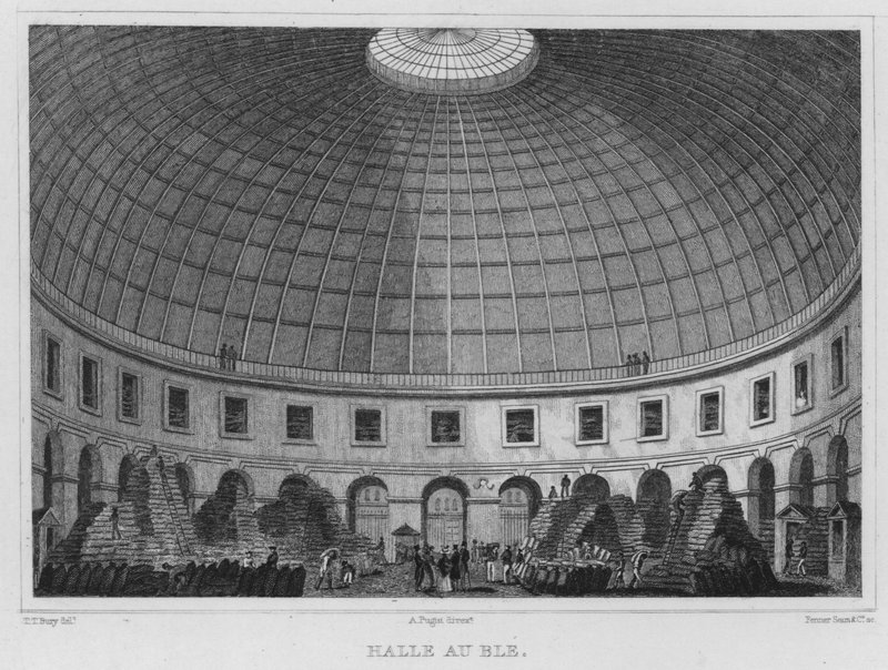 パリ、Halle Au Ble (彫刻) 作： 英語学校