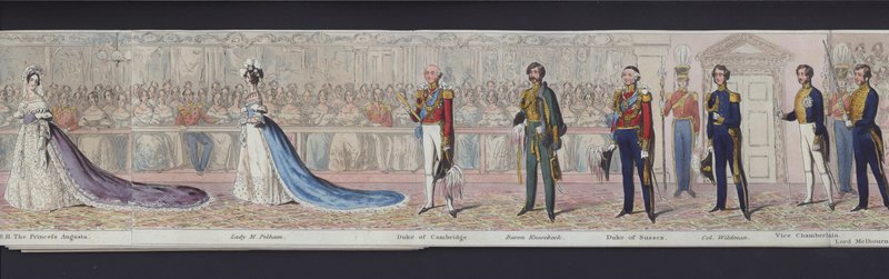 ヴィクトリア女王の結婚のパノラマの一部、1840年頃（手彩色アクアチント 作： 英語学校