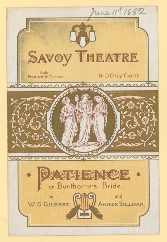 忍耐;またはWS GilbertとArthur SullivanによるBunthornes Bride 作： 英語学校