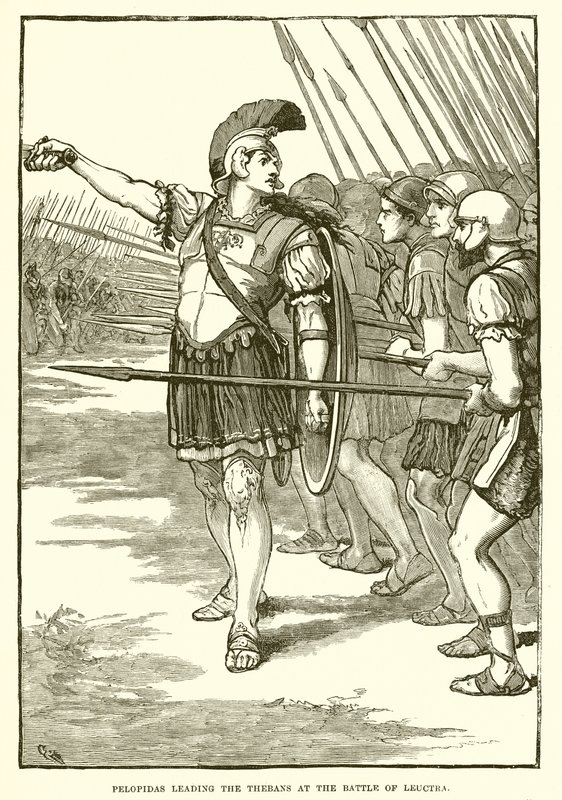 ロイトラの戦いでセバン族を率いるペロピダス 作： 英語学校