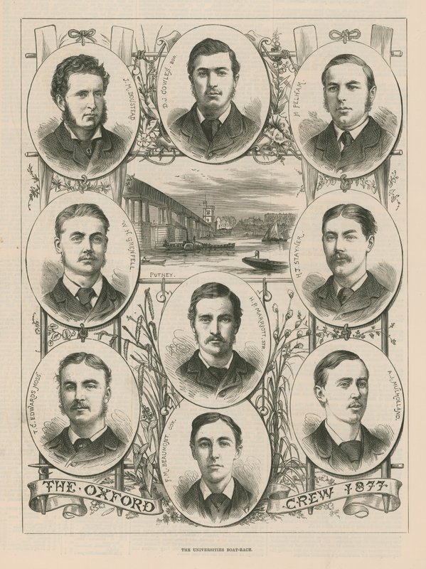 1877年のオックスフォード乗組員の肖像画 作： 英語学校