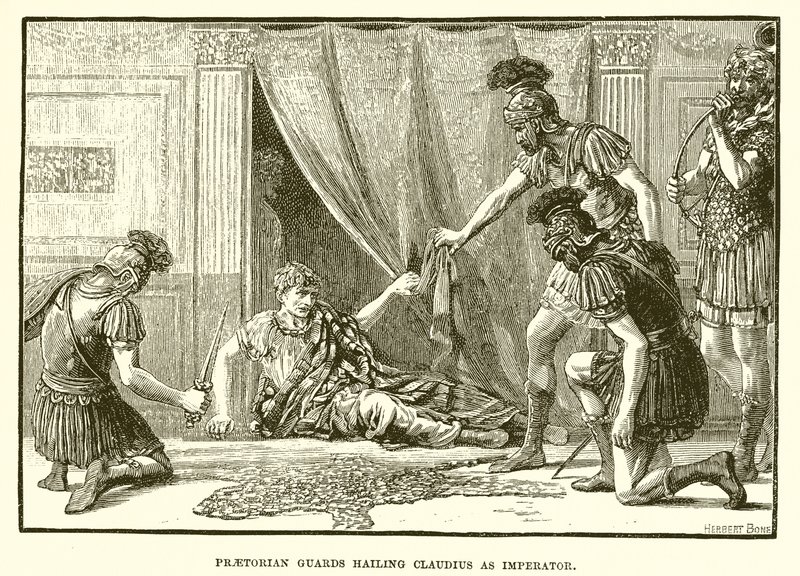 Praetorianは大将としてClaudiusを呼び止めている警備員 作： 英語学校