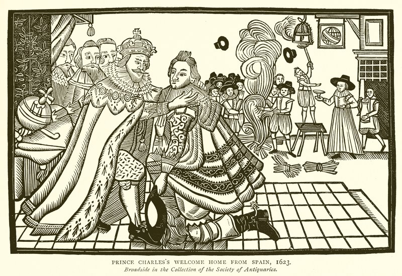 チャールズ王子、スペインからの帰国、1623年 作： 英語学校