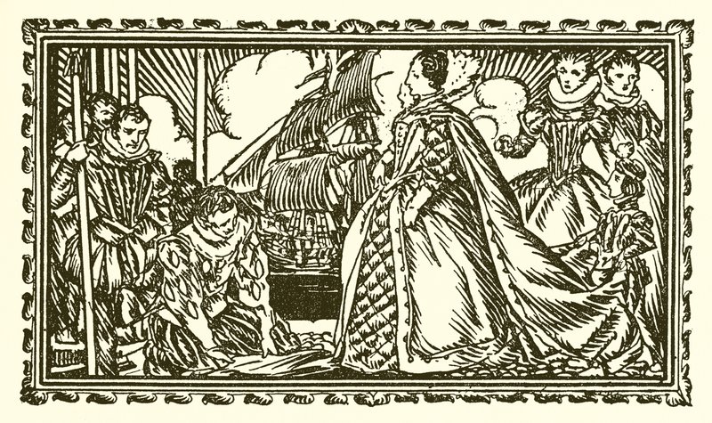 エリザベス1世とウォルターローリー卿 作： 英語学校