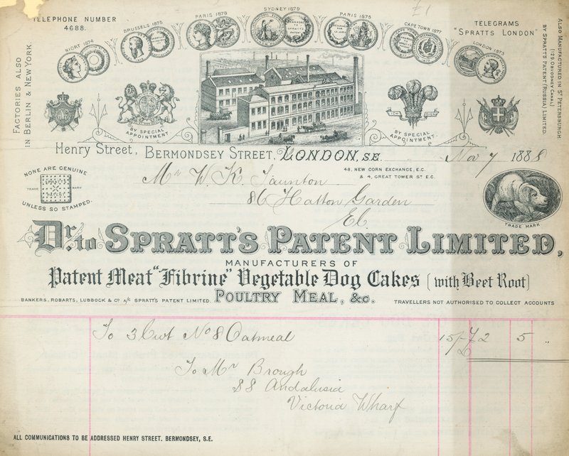 Dr Spratts Patent Limitedの領収書 作： 英語学校