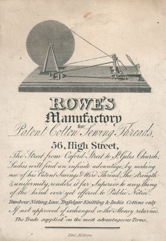 Rowes Manufactory for cotton andソーイングスレッド、56 High Street、Oxford 作： 英語学校