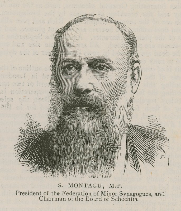 S Montagu、議員、小シナゴーグ連盟の会長、Schechitaの理事長 作： 英語学校