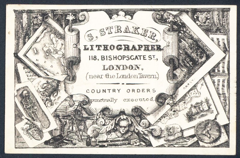 S Straker、リソグラファー、トレードカード 作： 英語学校