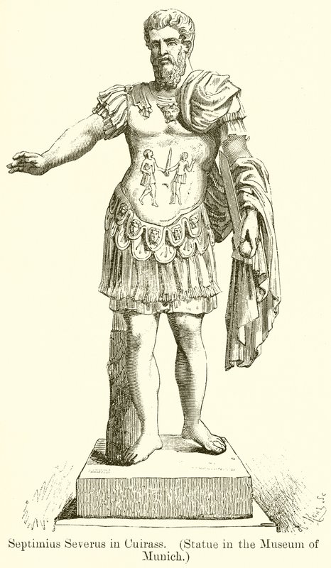 キュイラスのセプティミウスセウェルス。 （ミュンヘン博物館の像） 作： 英語学校