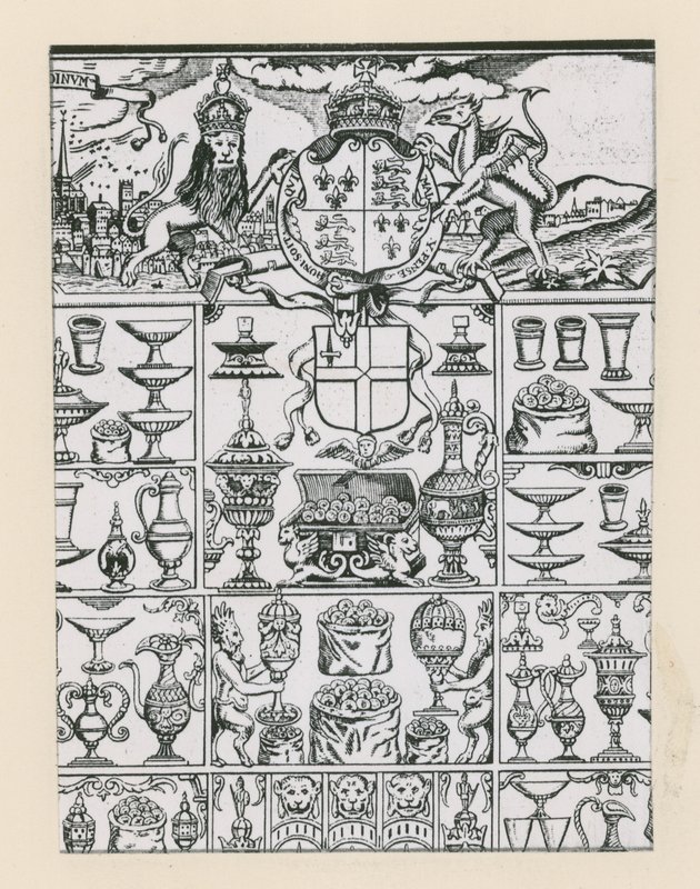 1569年の宝くじの賞品として計画されたシルバープレート 作： 英語学校