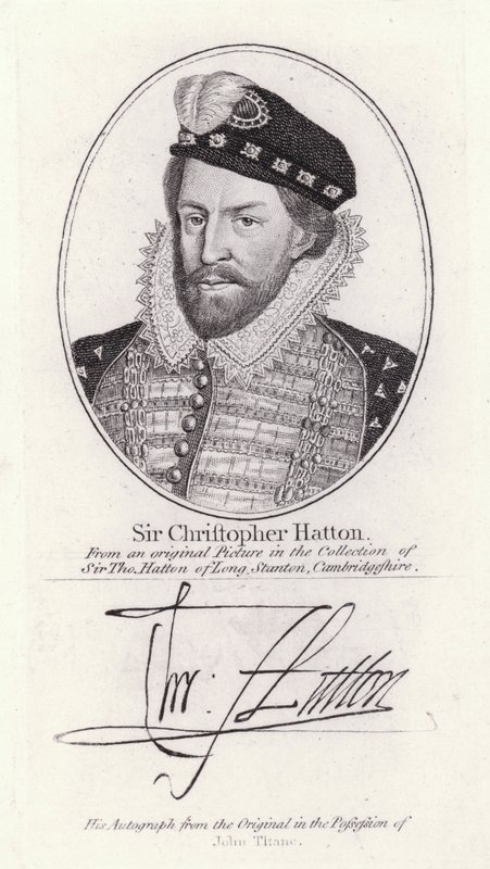 サー・クリストファー・ハットン（イングランドの大法官でエリザベス1世のお気に入り）（彫刻 作： 英語学校