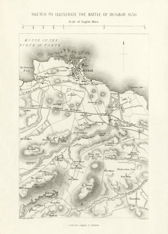 ダンバーの戦いを説明するスケッチ、1650 作： 英語学校