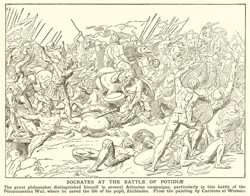 ポティディアの戦いでのソクラテス 作： 英語学校