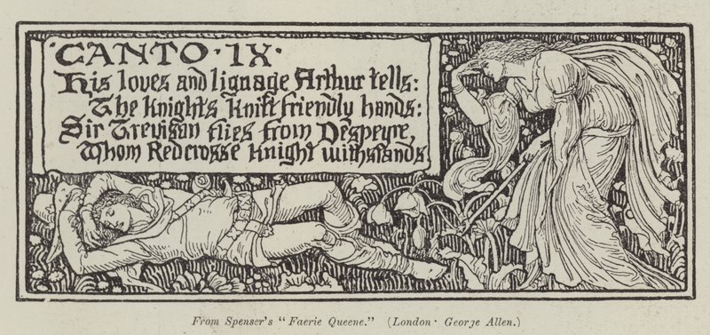 スペンサーの「Faerie Queene」（エングレービング 作： 英語学校