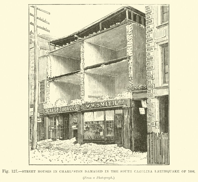 1886年のサウスカロライナ地震で被害を受けたチャールストンの町家 作： 英語学校