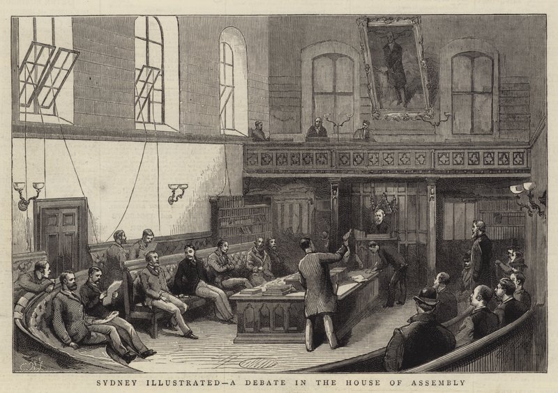Sydney Illustrated, a Debate in the House of Assembly (e.g. engraving) 作： 英語学校