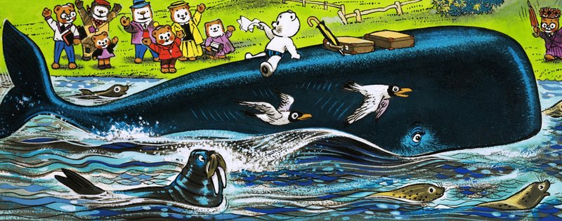 クジラの背中にテディベア 作： 英語学校