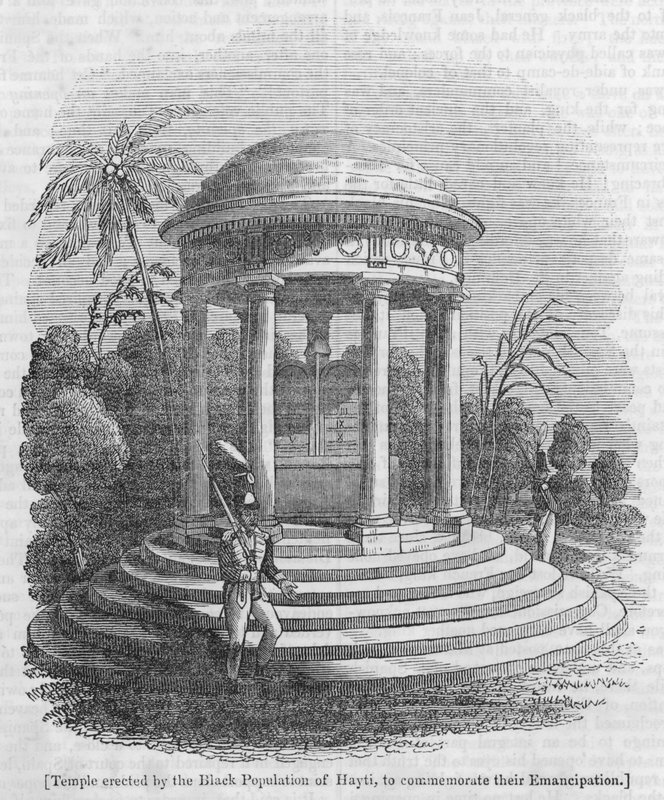 ヘイティの黒人人口が奴隷解放を記念して建てた寺院(彫刻) 作： 英語学校