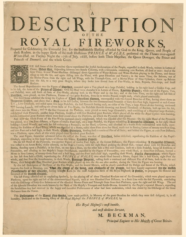 1688年6月10日に生まれた老いた王子、ジェームズエドワードの誕生に対する感謝 作： 英語学校
