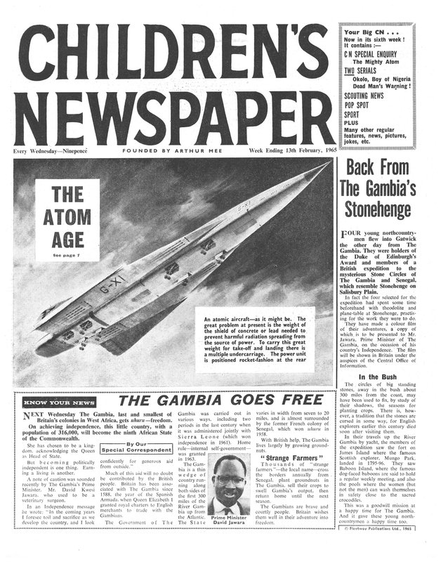 アトム・エイジ、 &39;The Children&39;s Newspaper&39;の1ページ、1965年2月（新聞） 作： 英語学校