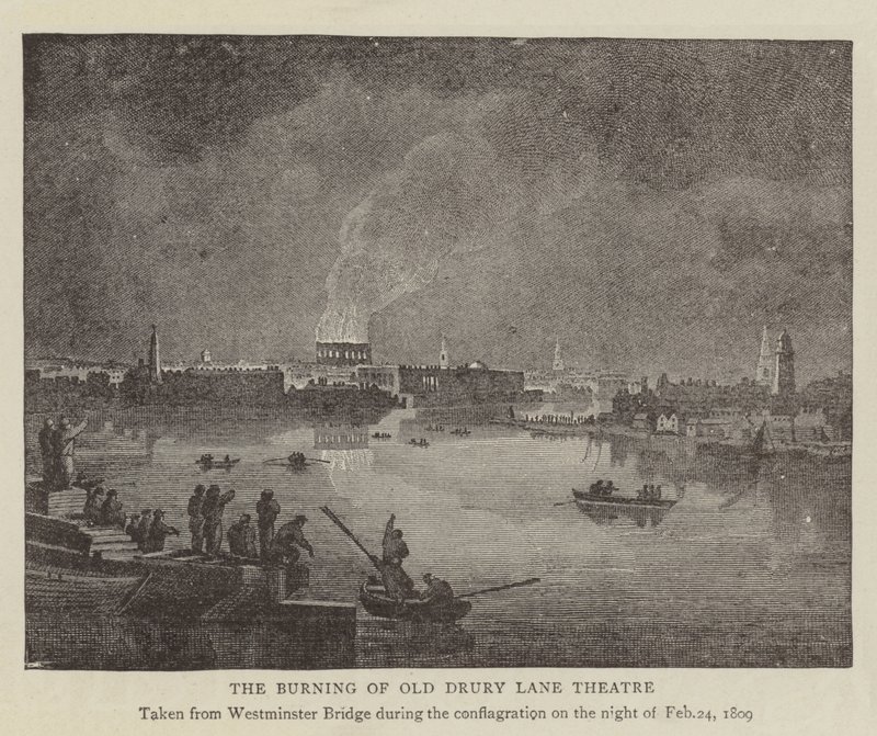 The Burning of Old Drury Lane Theatre (e.g. the engraving) 作： 英語学校