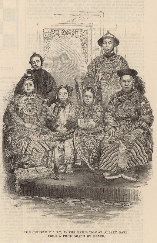 アルバートゲートでの展覧会の中国の家族 作： 英語学校