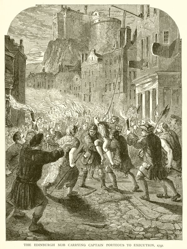 1737年に処刑される船長を乗せたエディンバラの暴徒 作： 英語学校